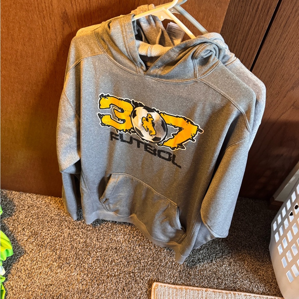 Gray Hoodie with Yellow Graphic